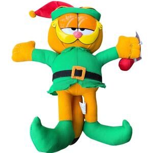 NWT Vtg Garfield Christmas Elf Nanco Plush PAWS stuffed animal 12"